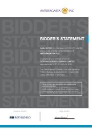 Bidder's Statement (Cash offer by Atacama Copper) - Antofagasta plc