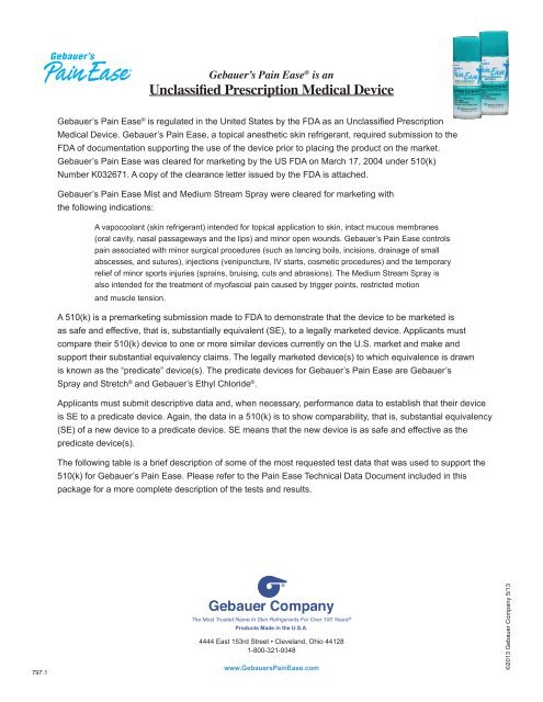 Medical Device Statement - Gebauer Company