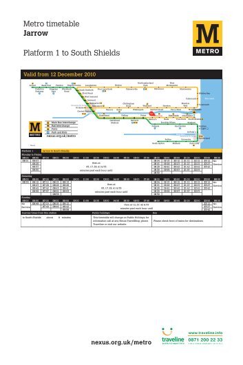 Metro timetable - TravelNorthEast.co.uk