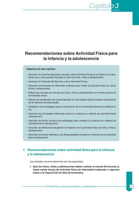 Actividad fÃ­sica y salud en la infancia y la adolescencia