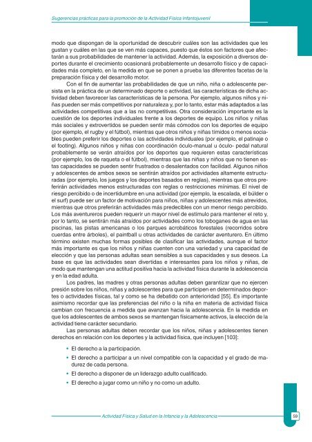 Actividad fÃ­sica y salud en la infancia y la adolescencia