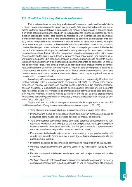 Actividad fÃ­sica y salud en la infancia y la adolescencia