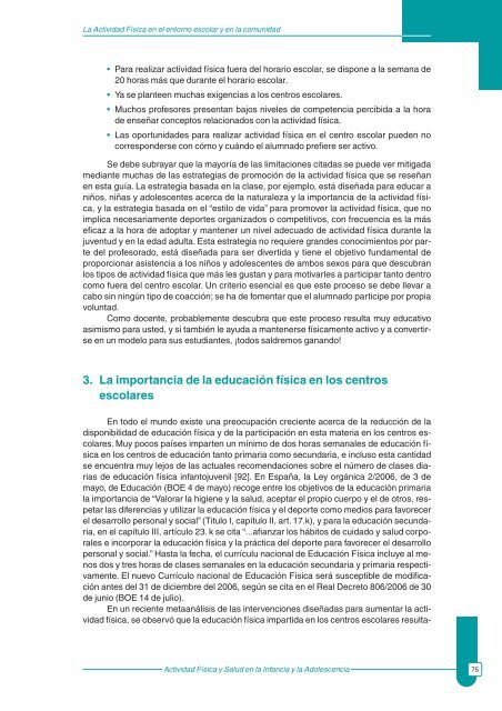 Actividad fÃ­sica y salud en la infancia y la adolescencia