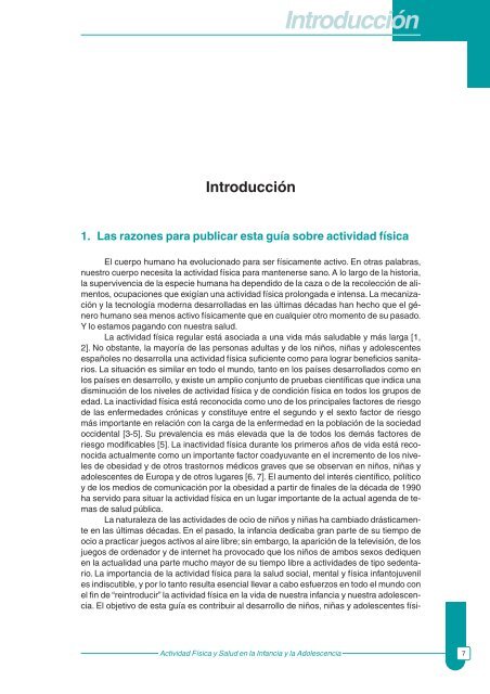 Actividad fÃ­sica y salud en la infancia y la adolescencia