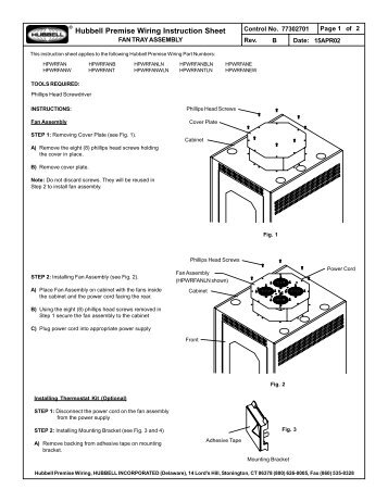 Hubbell Premise Wiring Instruction Sheet