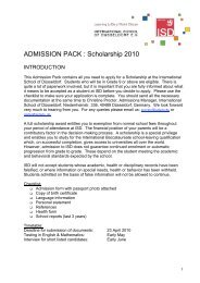 Scholarship documents 2010 - International School of Duesseldorf