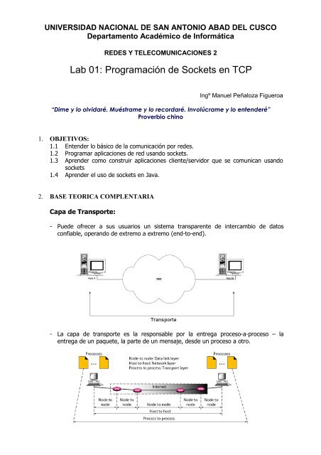 Lab 01: ProgramaciÃ³n de Sockets en TCP - IngenierÃ­a InformÃ¡tica y ...