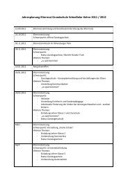 Jahresplanung Elternrat Grundschule ScheeÃeler Kehre 2011