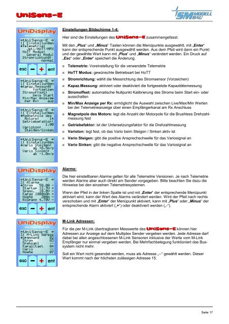 SM Anleitung UniSens-E v1.06 - SM-Modellbau