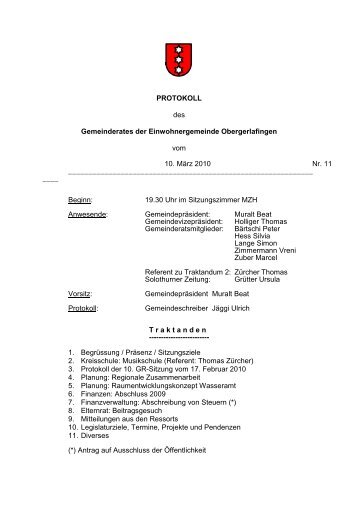 GR Nr 11 - Gemeinde Obergerlafingen