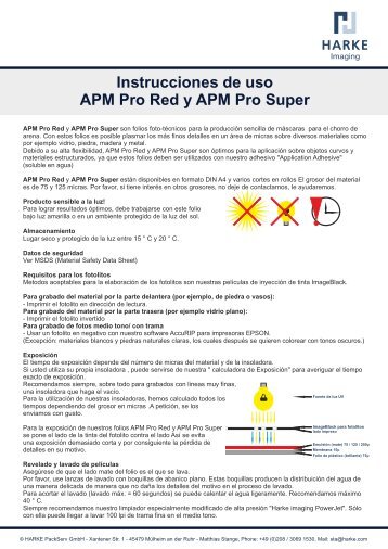 Instrucciones de uso APM Pro Red y APM Pro Super