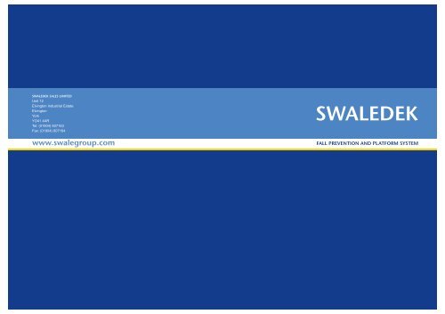 Download the SWALEDEK Information Brochure - Swalegroup