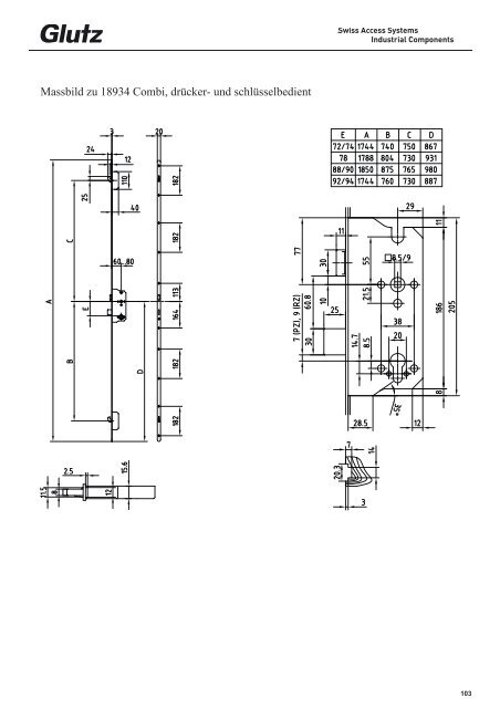 Schliesstechnik Produktbuch - Glutz