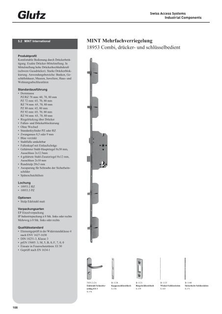 Schliesstechnik Produktbuch - Glutz