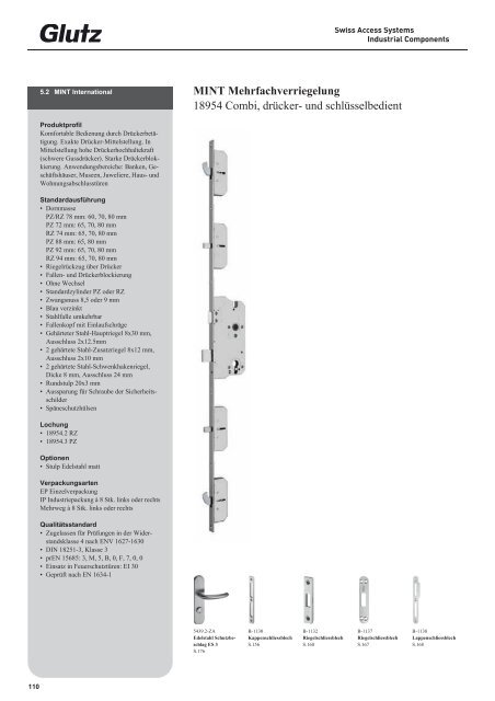 Schliesstechnik Produktbuch - Glutz