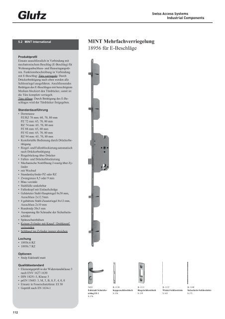 Schliesstechnik Produktbuch - Glutz