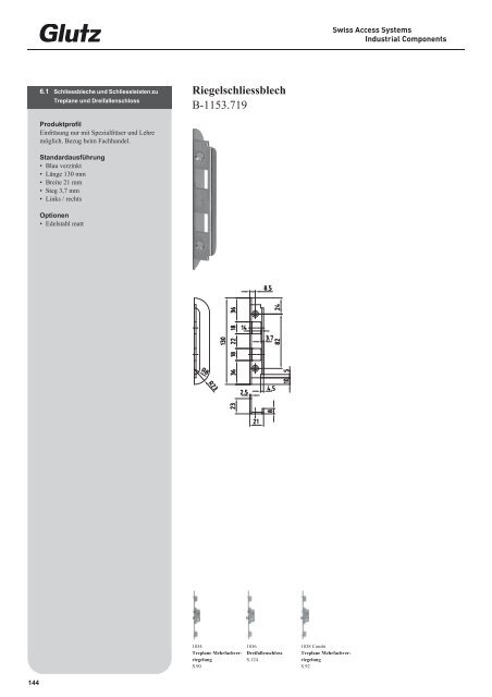 Schliesstechnik Produktbuch - Glutz
