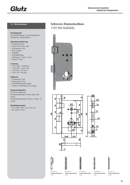 Schliesstechnik Produktbuch - Glutz