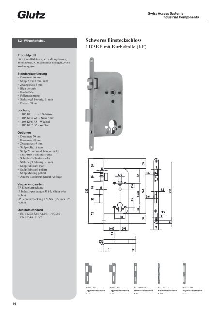 Schliesstechnik Produktbuch - Glutz