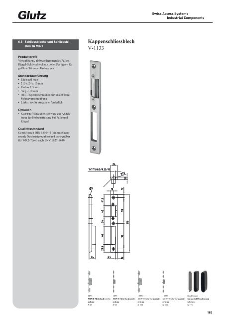 Schliesstechnik Produktbuch - Glutz