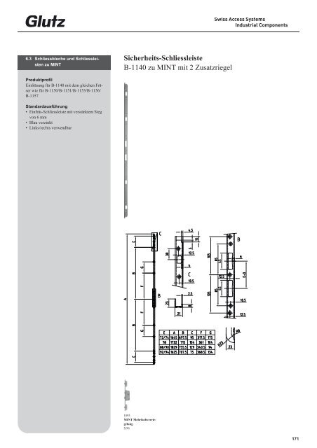 Schliesstechnik Produktbuch - Glutz