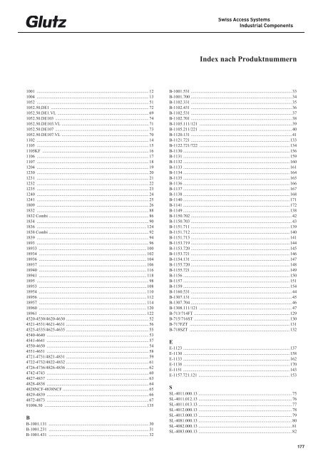 Schliesstechnik Produktbuch - Glutz