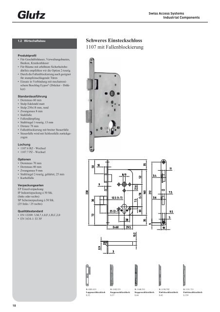 Schliesstechnik Produktbuch - Glutz