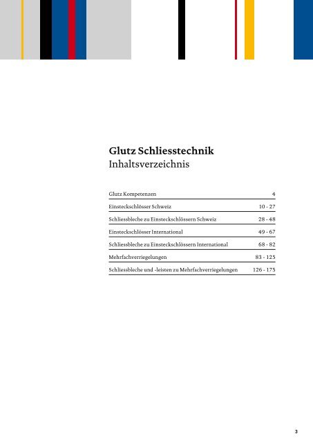 Schliesstechnik Produktbuch - Glutz