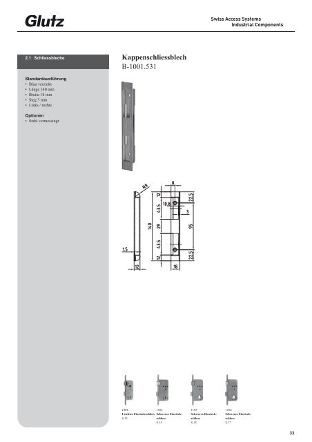 Schliesstechnik Produktbuch - Glutz