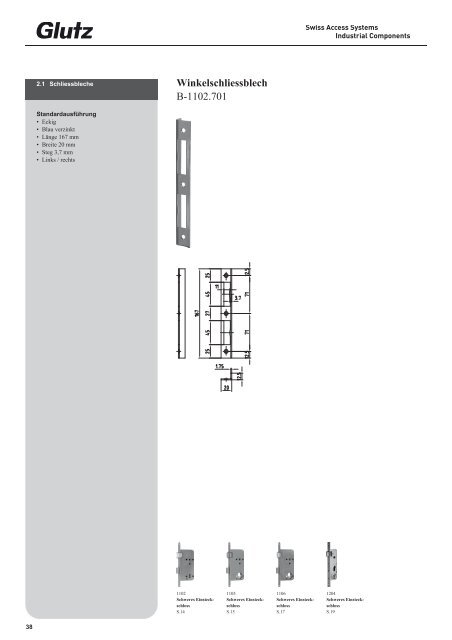 Schliesstechnik Produktbuch - Glutz