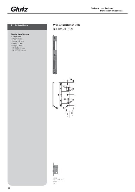 Schliesstechnik Produktbuch - Glutz