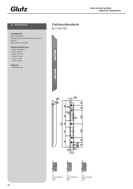 Schliesstechnik Produktbuch - Glutz