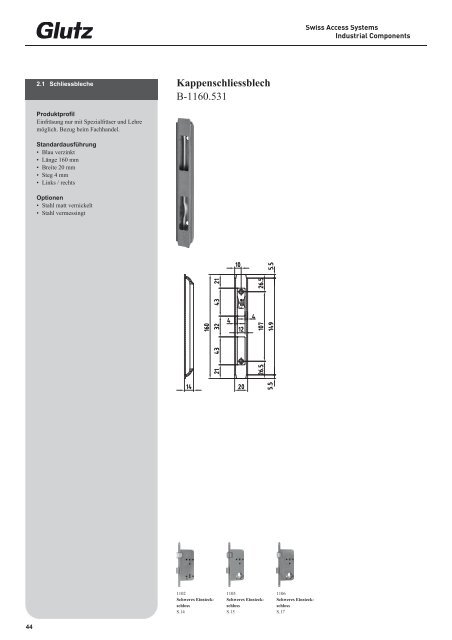 Schliesstechnik Produktbuch - Glutz