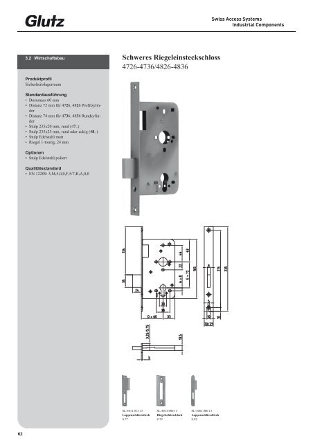 Schliesstechnik Produktbuch - Glutz