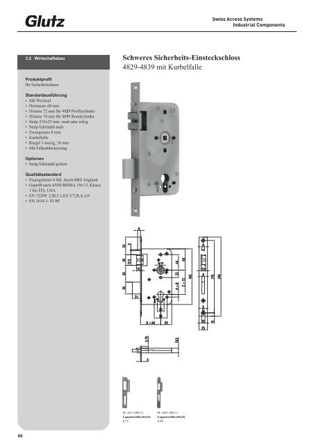 Schliesstechnik Produktbuch - Glutz