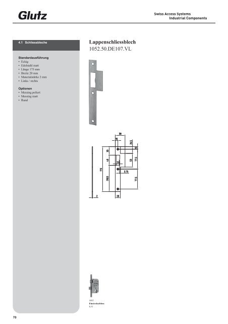 Schliesstechnik Produktbuch - Glutz