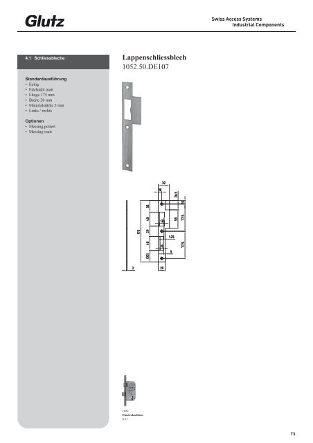 Schliesstechnik Produktbuch - Glutz