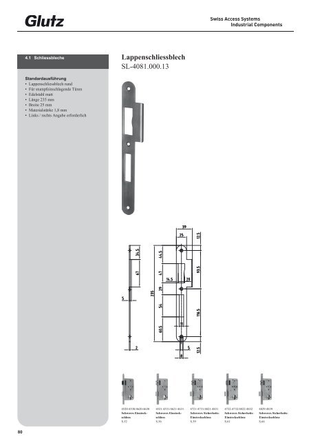 Schliesstechnik Produktbuch - Glutz