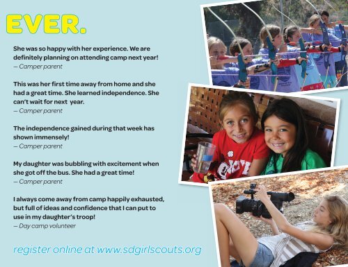 day and resident camp â¢ summer 2013 - Girl Scouts San Diego