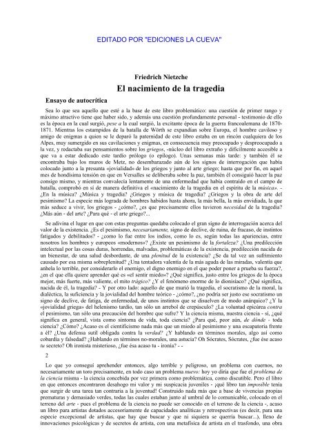 Nietzsche Friedrich - El nacimiento de la tragedia.pdf