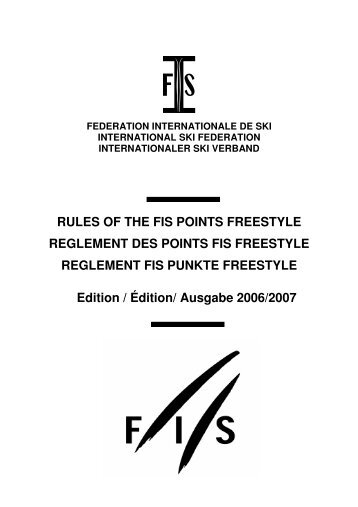 RULES OF THE FIS POINTS FREESTYLE ... - Skicross.cz