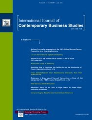 International journal of Contemporary Business Studies