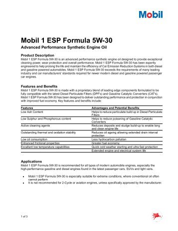 Mobil 1 ESP Formula 5W-30 - Bennetts.com