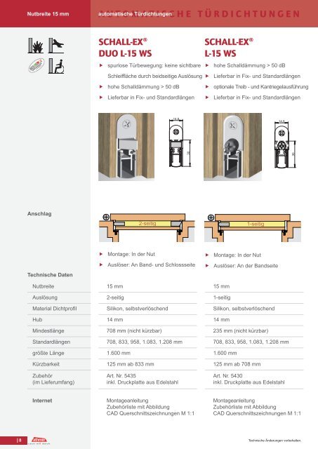 Automatische TÃƒÂ¼rdichtungen