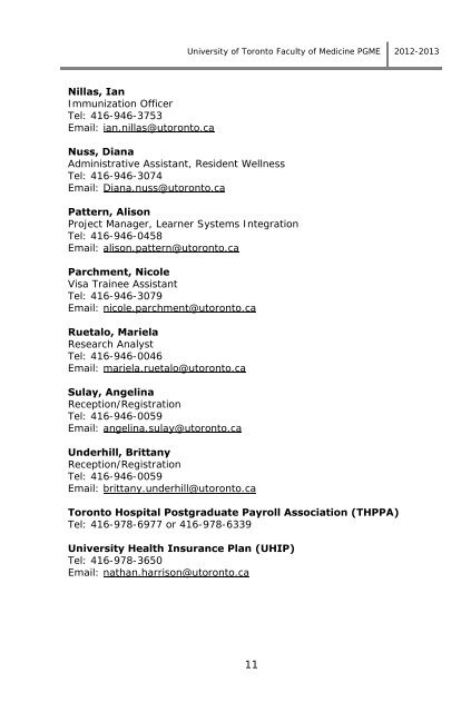 Postgraduate Medical Education Information Booklet 2012-2013