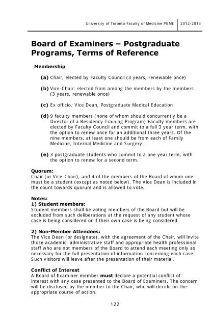 Postgraduate Medical Education Information Booklet 2012-2013