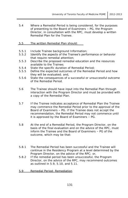 Postgraduate Medical Education Information Booklet 2012-2013