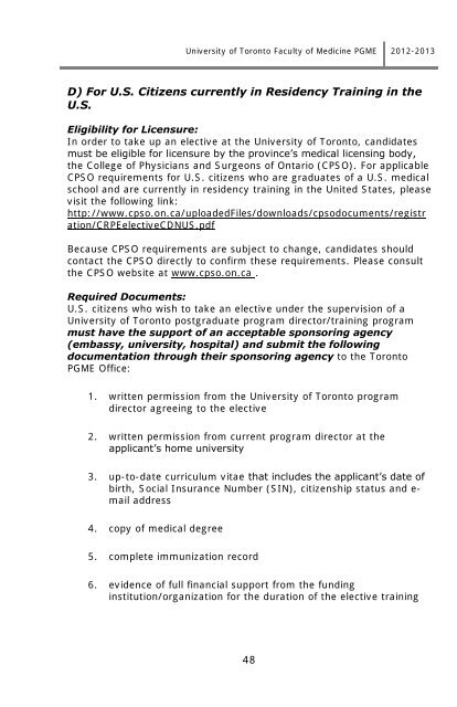 Postgraduate Medical Education Information Booklet 2012-2013