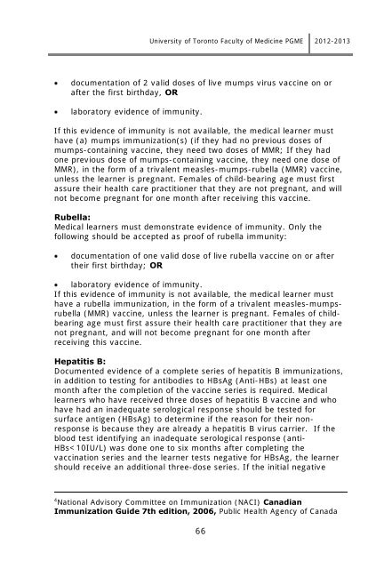 Postgraduate Medical Education Information Booklet 2012-2013