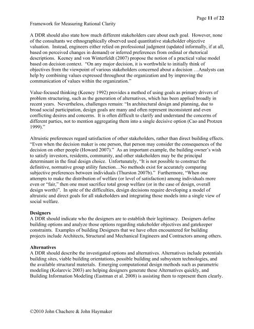 Framework for Measuring Rationale Clarity of AEC Design Decisions